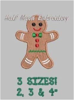 Gingerbread Man Embroidery Design