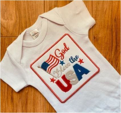 God Bless the USA Embroidery Design