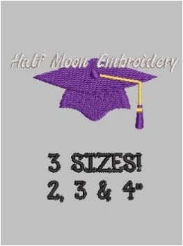 Graduation Cap Embroidery Design