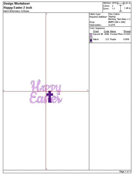 Happy Easter Embroidery Design freeshipping - Half Moon Embroidery
