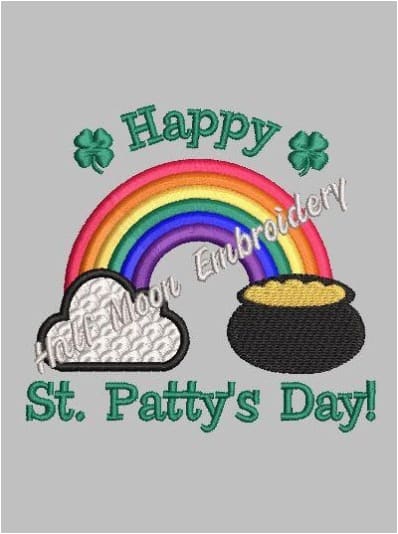 Happy St. Patrick's Day Embroidery Design freeshipping - Half Moon Embroidery
