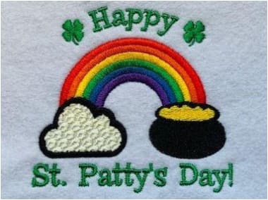 Happy St. Patrick's Day Embroidery Design freeshipping - Half Moon Embroidery