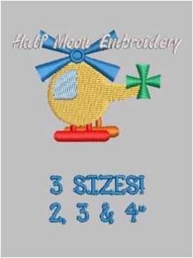 Helicopter Embroidery Design