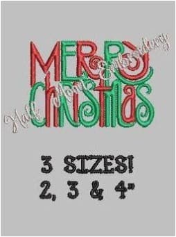 Merry Christmas Embroidery Design
