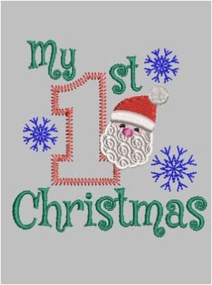 My First Christmas Embroidery Design