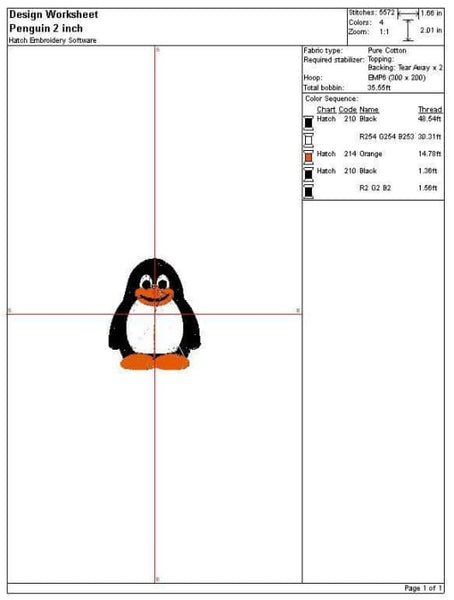 Penguin Embroidery Design