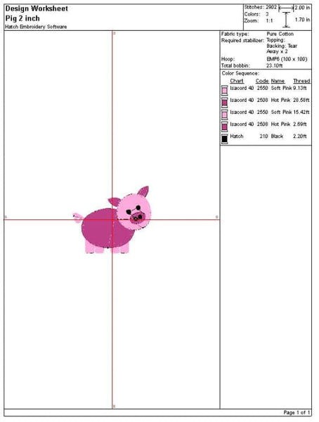 Pig Embroidery Design