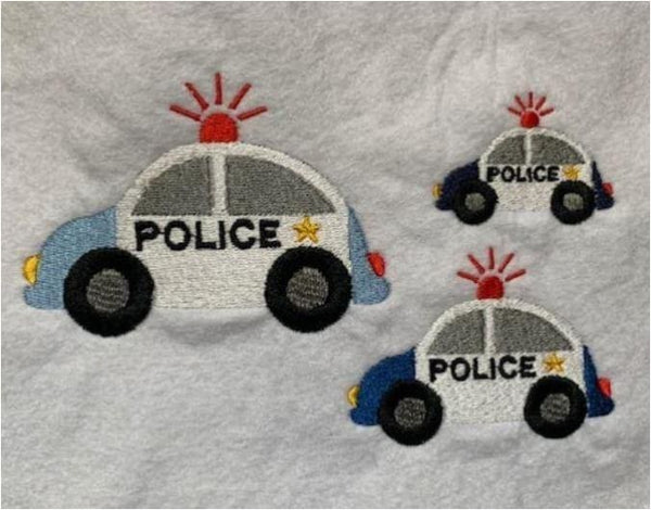 Police Car Embroidery Design