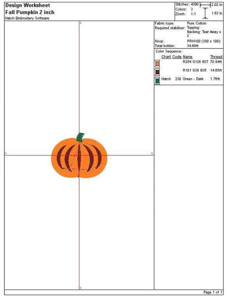 Pumpkin Embroidery Design