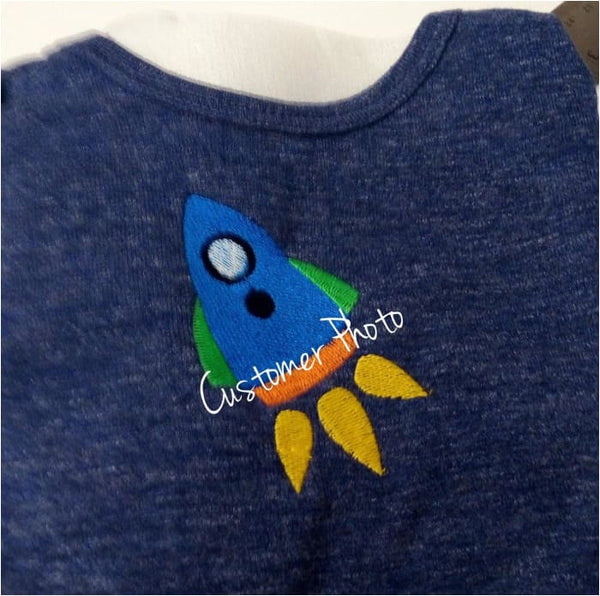 Rocket Ship Embroidery Design