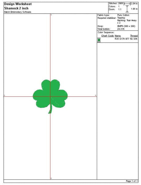 Shamrock Embroidery Design - Embroidery Design