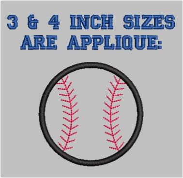 Softball Applique Embroidery Design