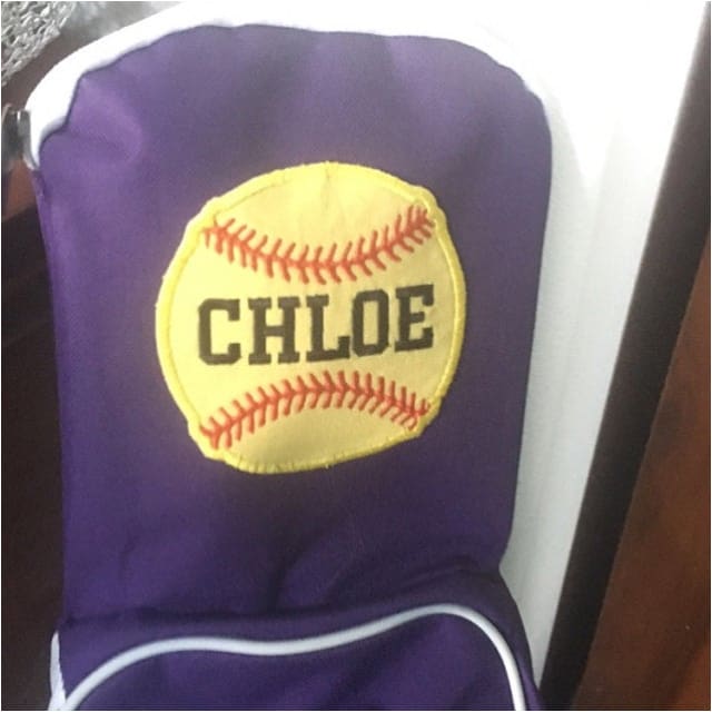 Custom Softball Patch Personalized Softball Patch Half Moon Embroidery