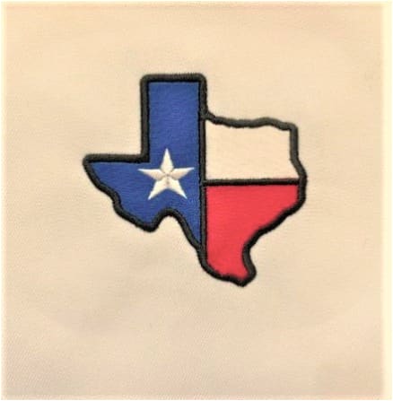 State of Texas Applique Embroidery Design