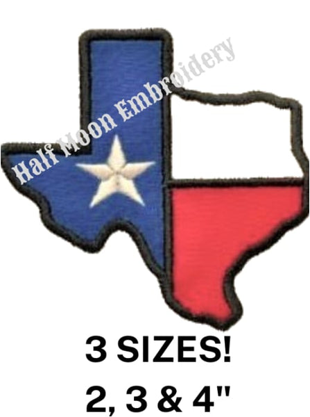 State of Texas Applique Embroidery Design
