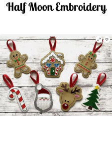 Set of 7 Vinyl Christmas Ornaments