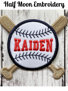 Kaiden Baseball Iron On Patch