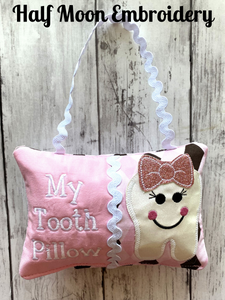 Girls Pink Tooth Pillow