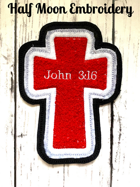 Chenille Cross Letterman Jacket Patch