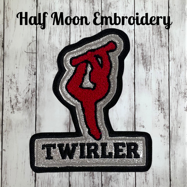 Chenille Twirler Letterman Jacket Patch