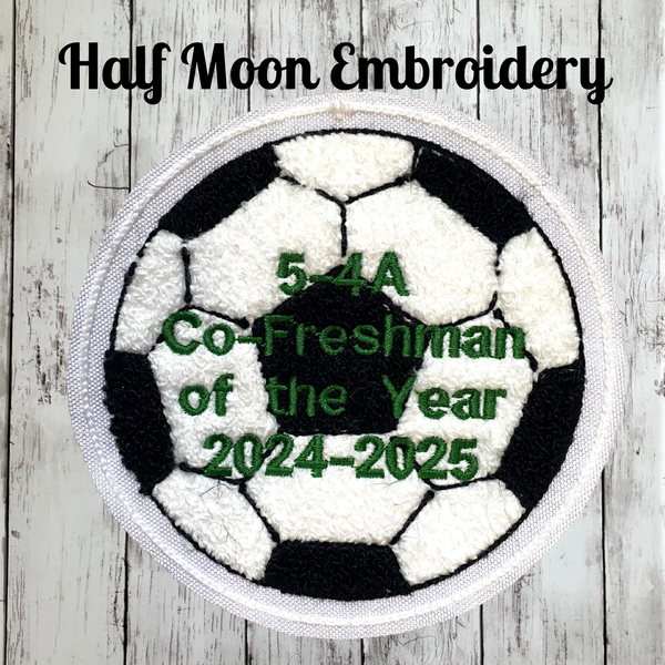 Chenille Soccer Ball Letterman Jacket Patch