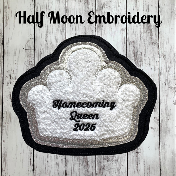 Chenille Homecoming Crown Letterman Jacket Patch