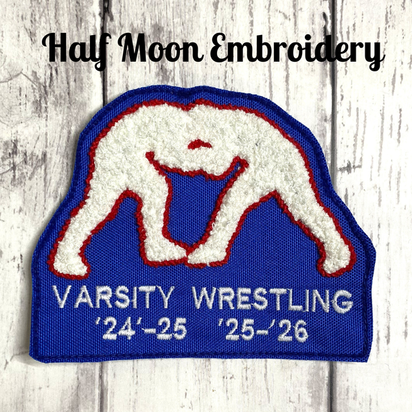 Chenille Boys Wrestling Letterman Jacket Patch