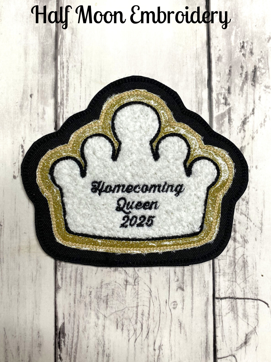 Chenille Crown Letterman Jacket Patch
