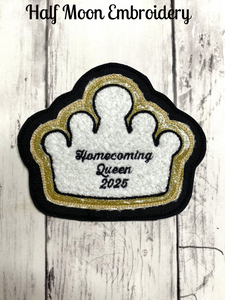 Chenille Crown Letterman Jacket Patch