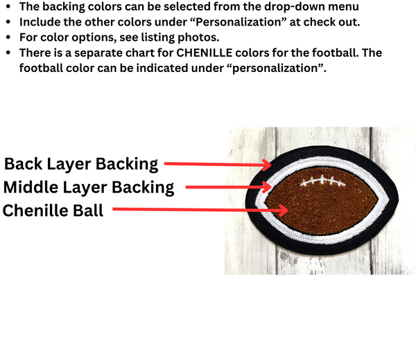 Chenille Football Letterman Jacket Patch
