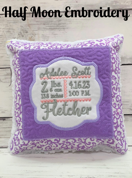 Personalized Birth Announcement Pillow