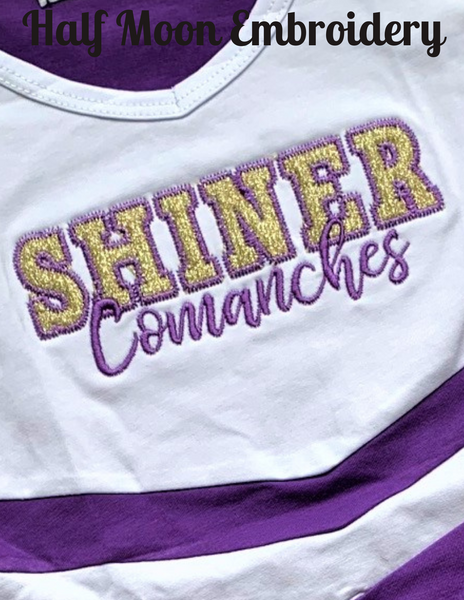 Shiner Comanche Cheer Uniform - Purple & White