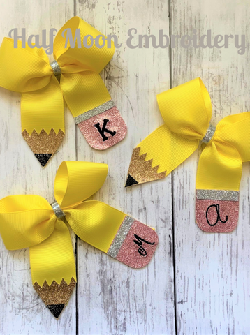 Personalized Pencil Hair Bow