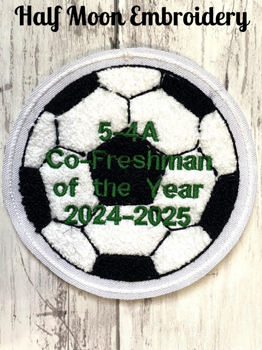 Chenille Soccer Ball Letterman Jacket Patch