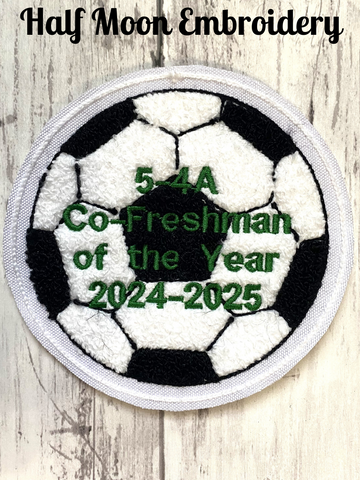 Chenille Soccer Ball Letterman Jacket Patch