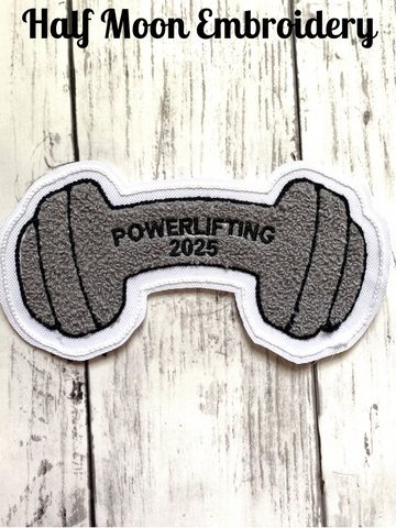 Chenille Powerlifting Letterman Jacket Patch