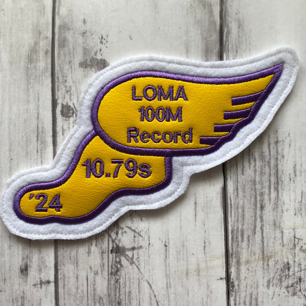 Vinyl Track & Field Letterman Jacket Patch