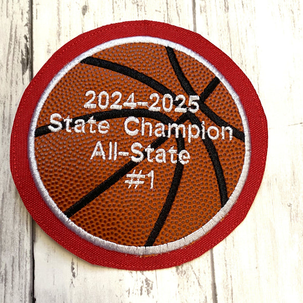 Vinyl Basketball Letterman Jacket Patch