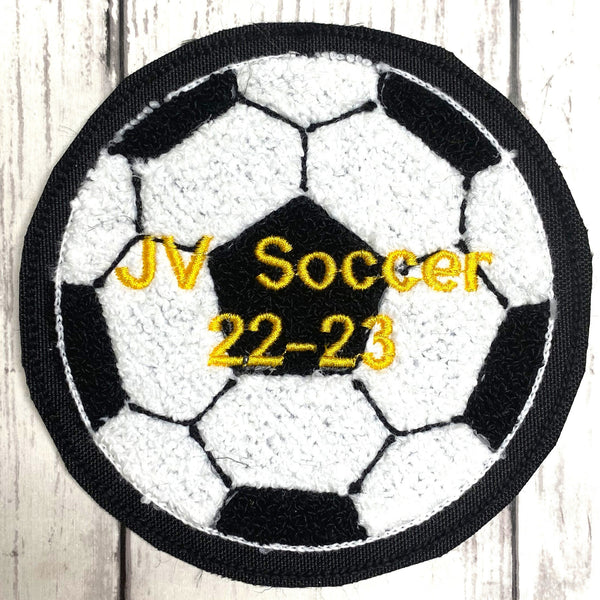 Chenille Soccer Ball Letterman Jacket Patch
