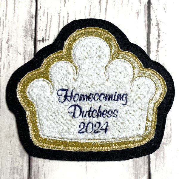 Chenille Crown Letterman Jacket Patch