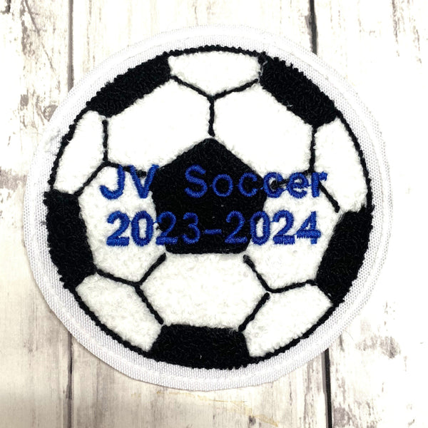 Chenille Soccer Ball Letterman Jacket Patch