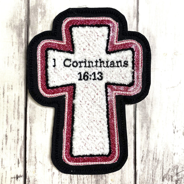 Chenille Cross Letterman Jacket Patch