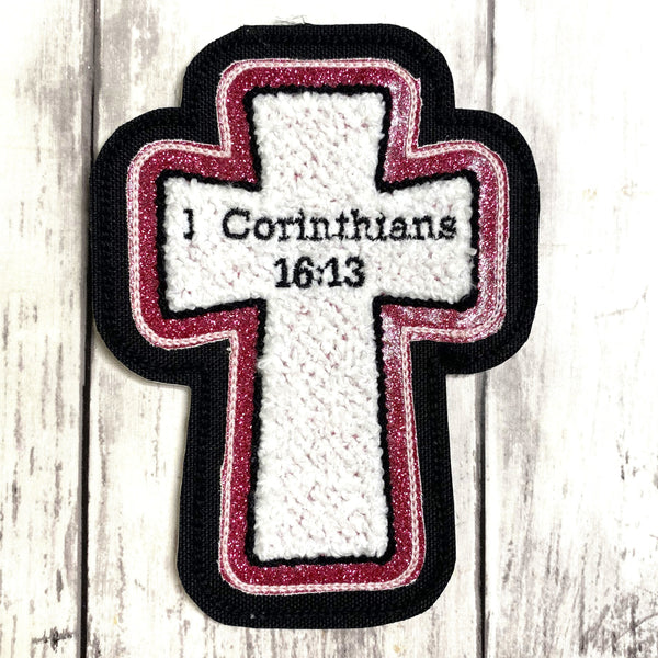 Chenille Cross Letterman Jacket Patch