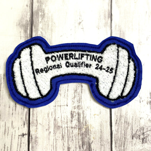 Chenille Powerlifting Letterman Jacket Patch