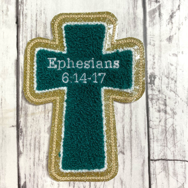 Chenille Cross Letterman Jacket Patch