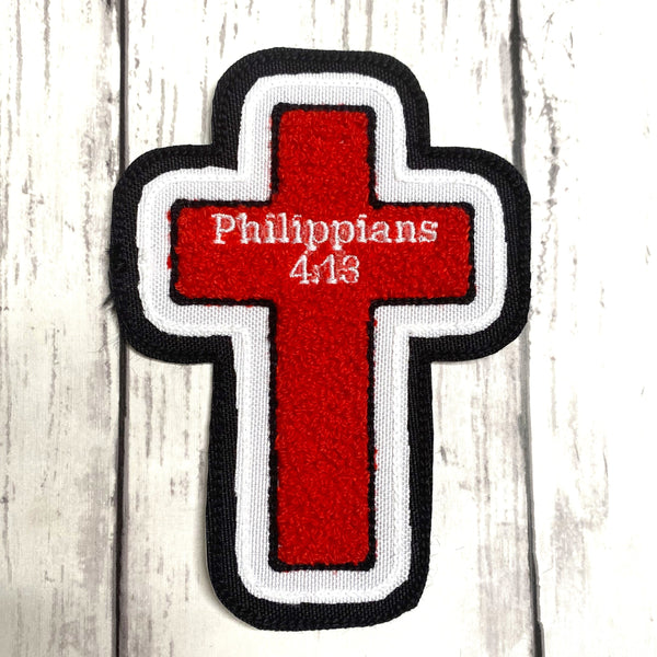 Chenille Cross Letterman Jacket Patch