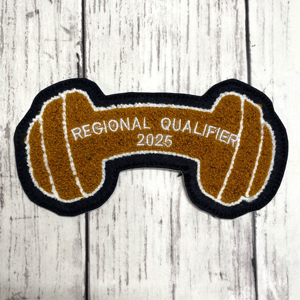 Chenille Weight Lifting Letterman Jacket Patch