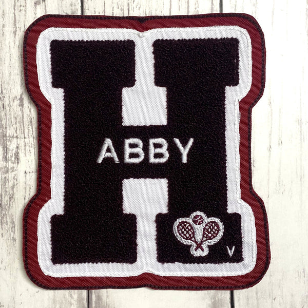 Chenille Varsity Letter With Achievement Patches