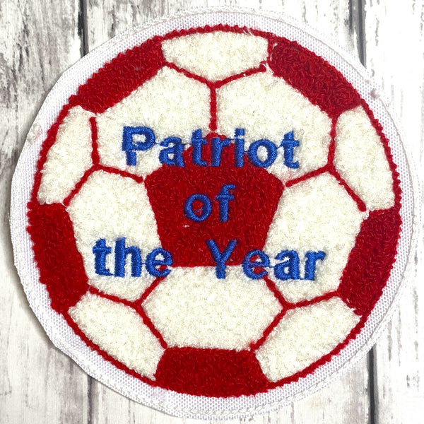 Chenille Soccer Ball Letterman Jacket Patch