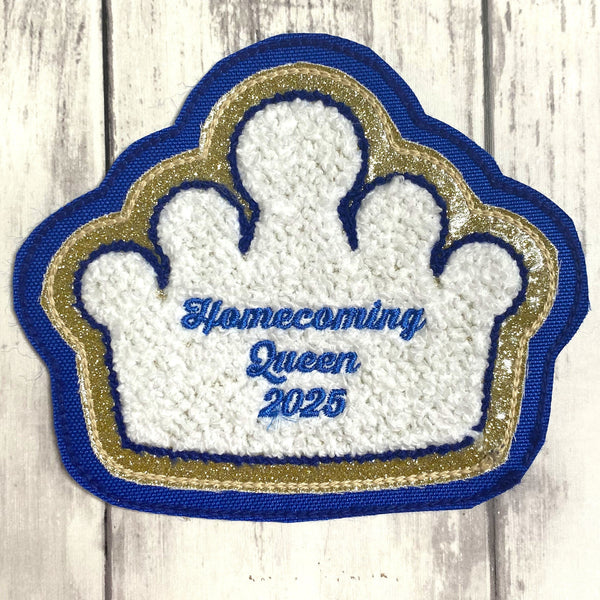 Chenille Homecoming Crown Letterman Jacket Patch